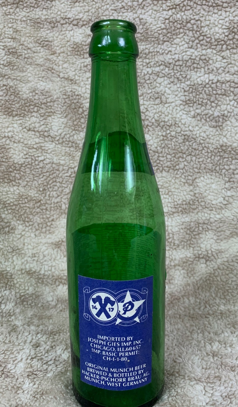 🍺🇧🇪 Rare Old HACKER-PSCHORR Munich Dark Beer Bottle  Empty GERMANY BB2🇧🇪 🍺