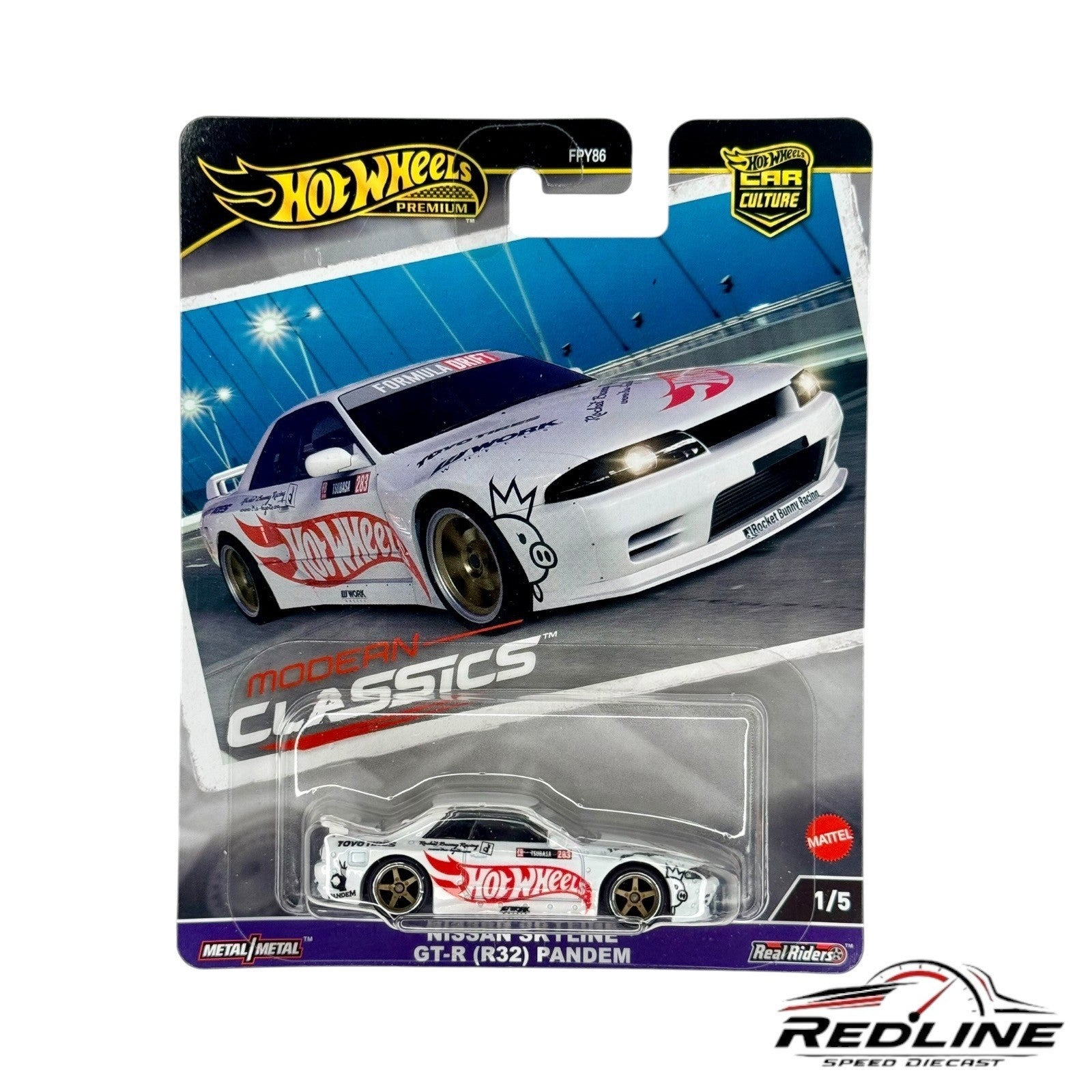 🎌Hot Wheels Premium Modern Classics Nissan Skyline GT-R R32 Pandem White H17 🎌