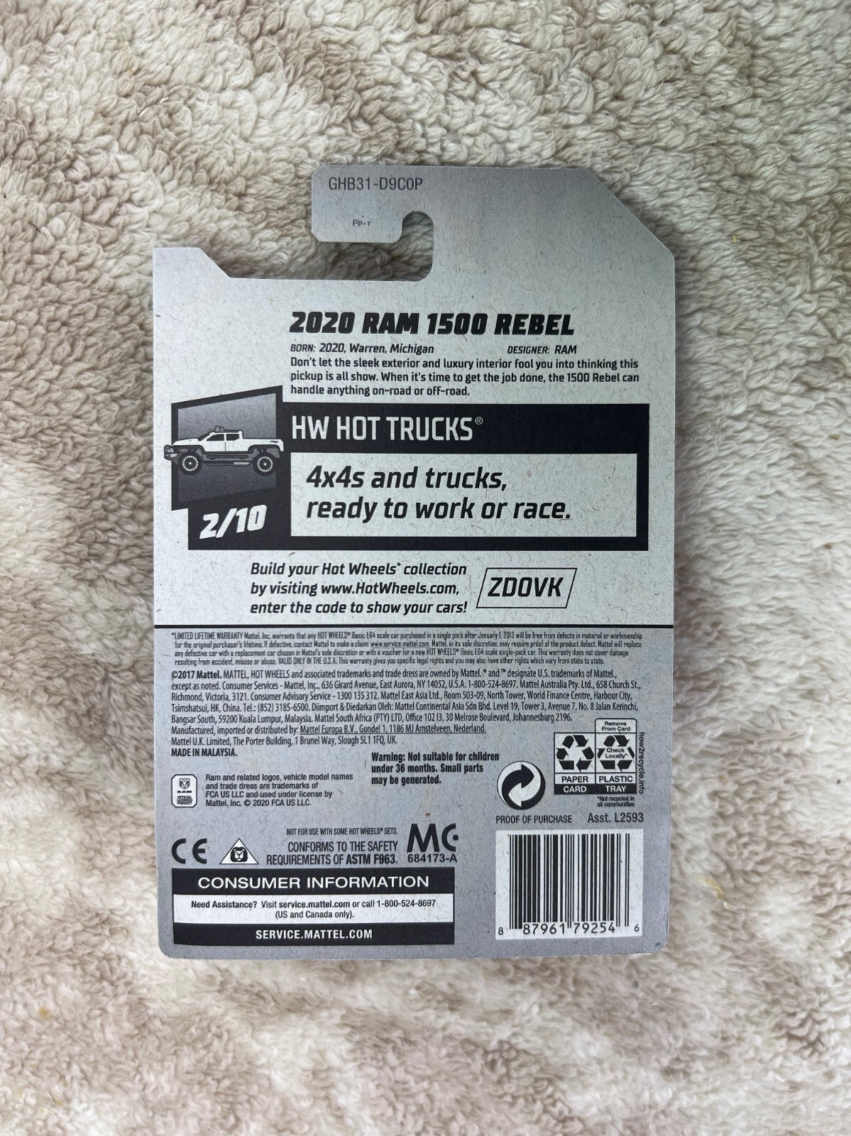 🔥🔥🔥Hot Wheels 2020 Ram 1500 Rebel RED Hot Trucks HW18🔥🔥🔥