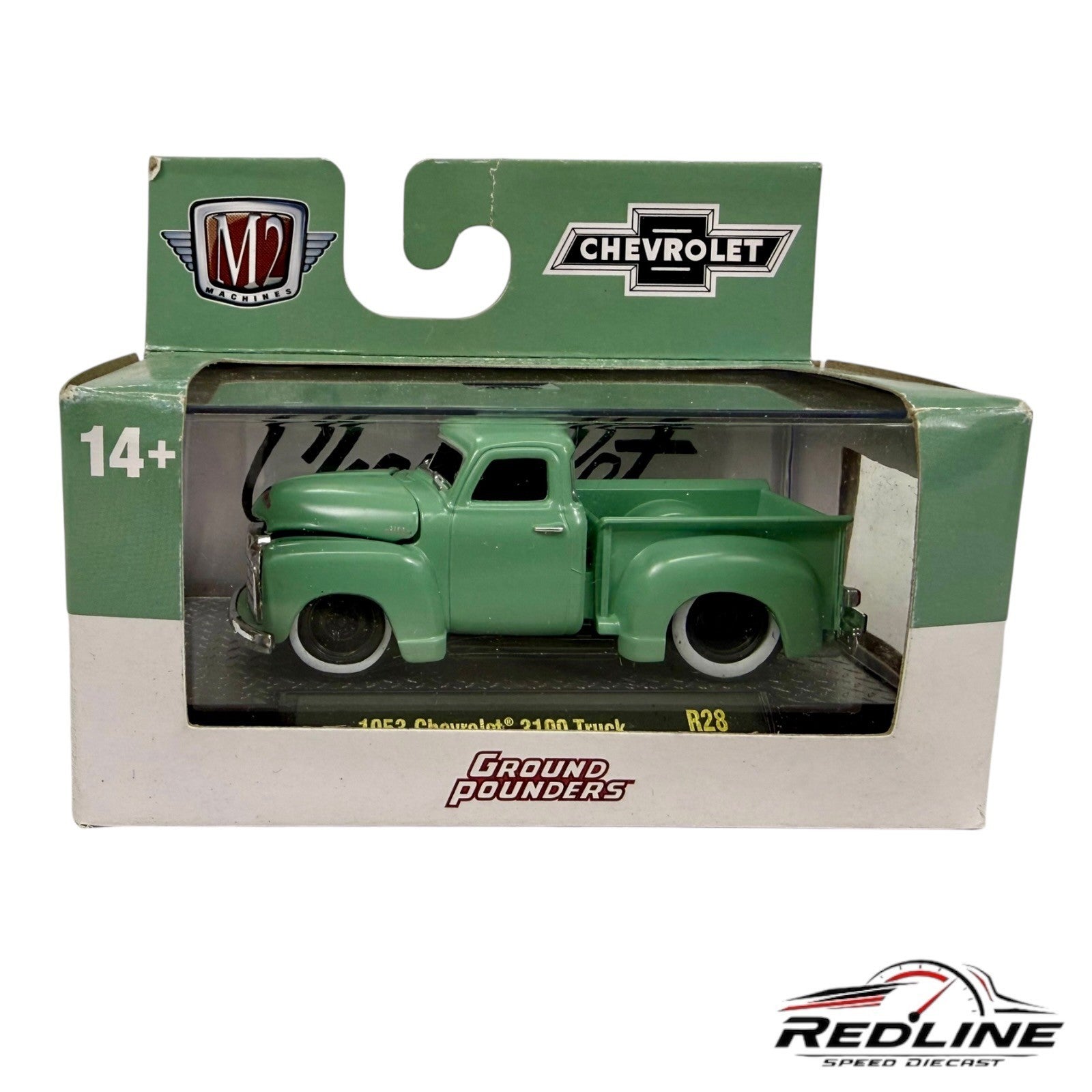 🇺🇸M2 Machines Ground Pounders Green 1953 CHEVROLET 3100 TRUCK R28 H1🇺🇸