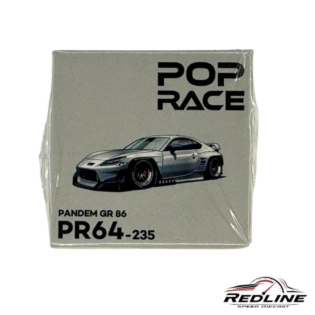 🎌🎌Pop Race Toyota Pandem GR 86 Silver 1:64 Scale Diecast Car H17🎌🎌
