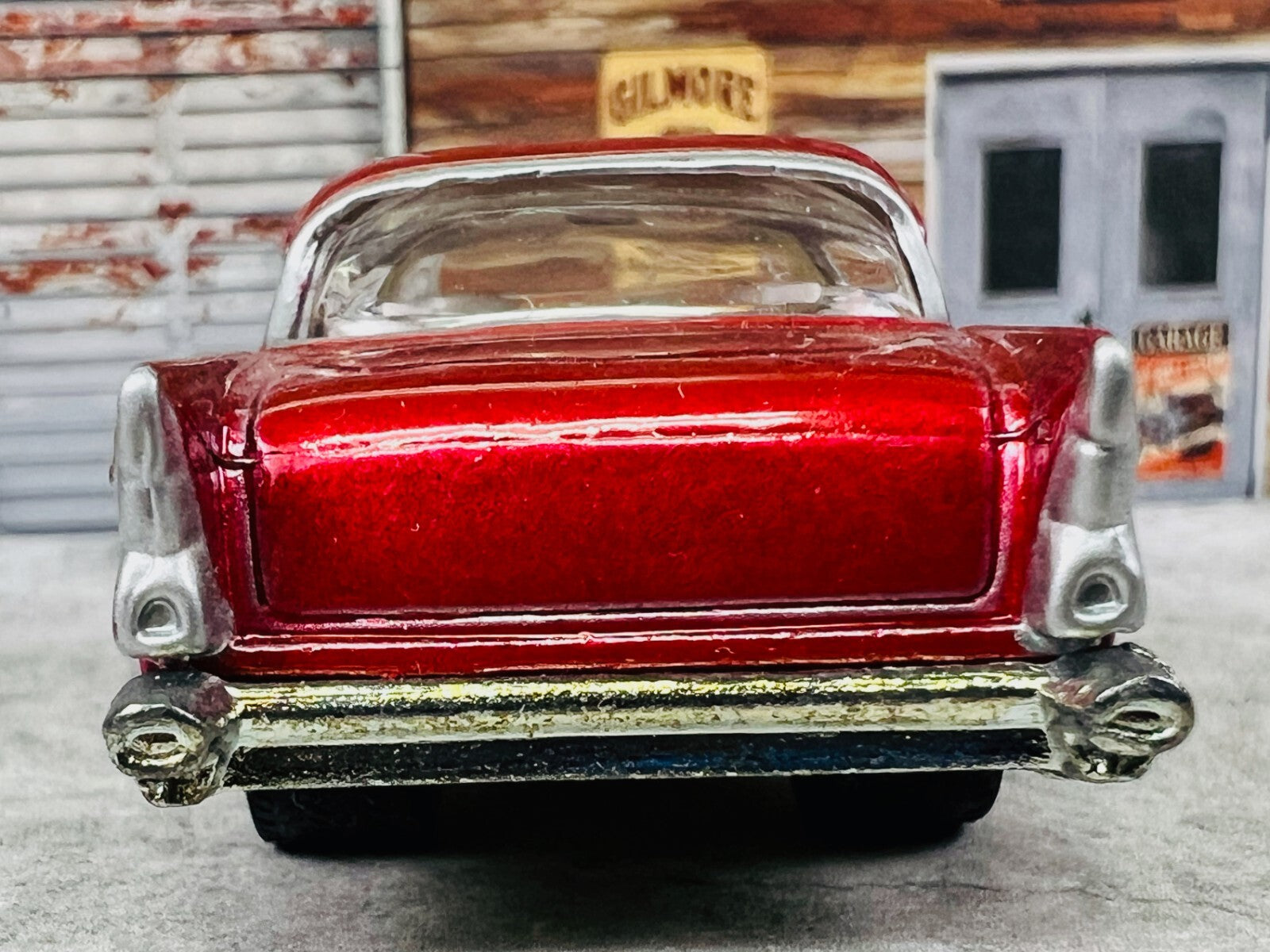 🇺🇸Hot Wheels 2006 Holiday Rods 57 Chevy Bel Air Red Real Riders C23🇺🇸