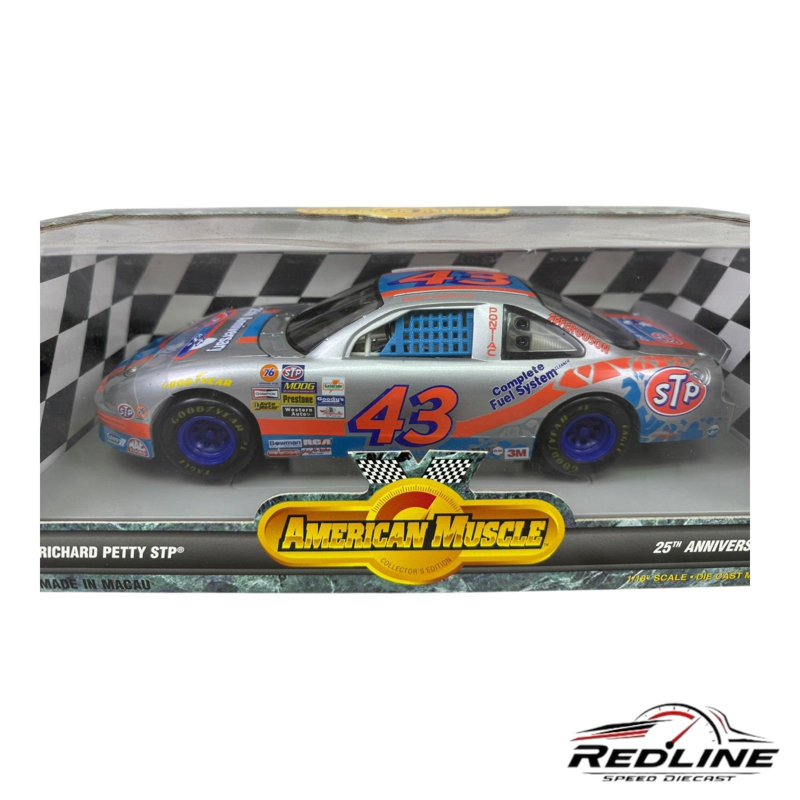 🏁🏁ERTL American Muscle # 43 Richard Petty STP 25th Anniversary 1:18 B3🏁🏁