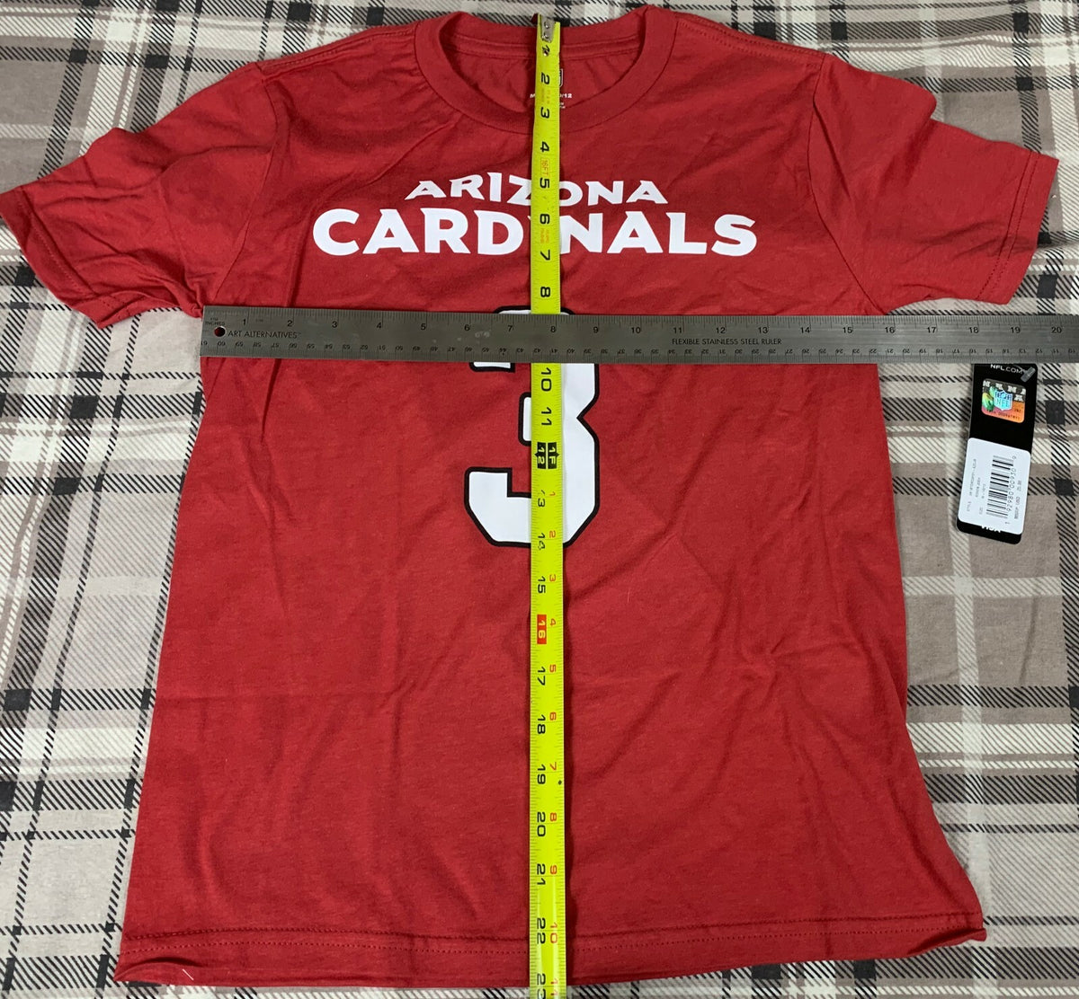 ***NFL Arizona Cardinals # 3 Josh Rosen Youth Size Medium 10/12 Red T-Shirt ***