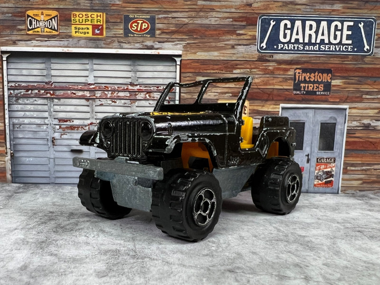 🔥🔥🔥Majorette #290 4x4 Jeep Golden Eagle Hood Black C3🔥🔥🔥