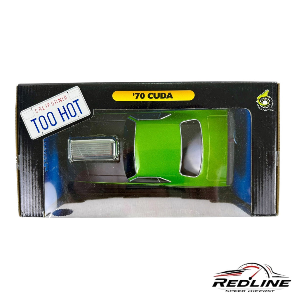 🇺🇸🇺🇸Funline Muscle Machines  Rare Green And Black 70 Cuda 1:18🇺🇸🇺🇸