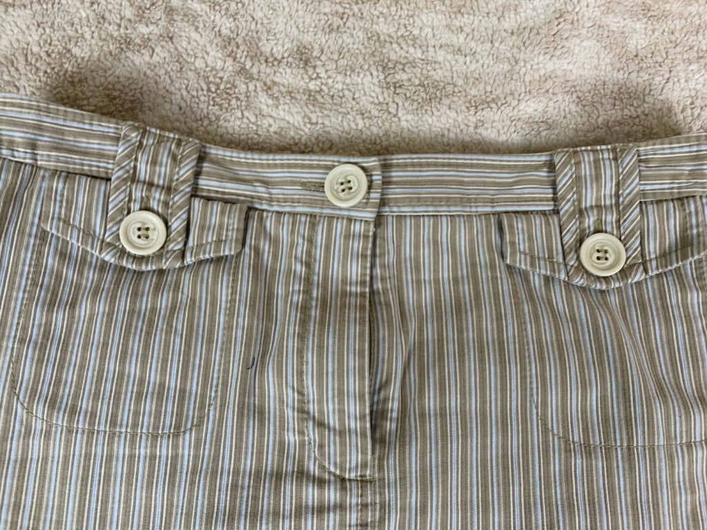 *****THE LIMITED WOMEN'S BROWN/WHITE STRIPED SKIRT SIZE 12 100% COTTON NICE*****