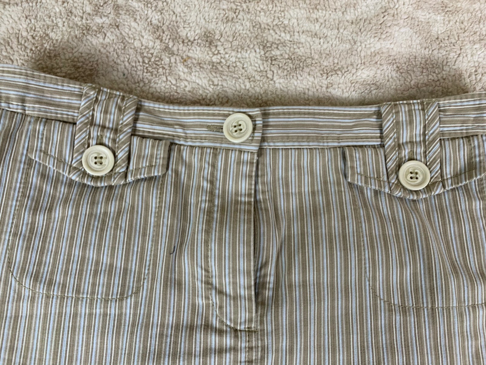 *****THE LIMITED WOMEN'S BROWN/WHITE STRIPED SKIRT SIZE 12 100% COTTON NICE*****
