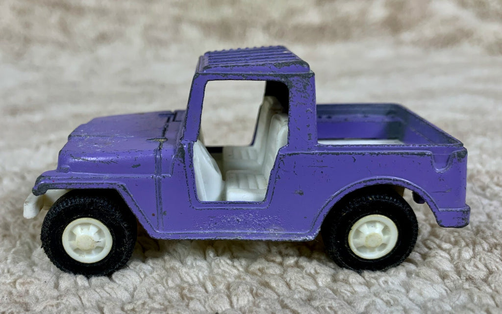 Vintage Diecast Plastic Tootsie Toy purple Jeep Truck Made USA