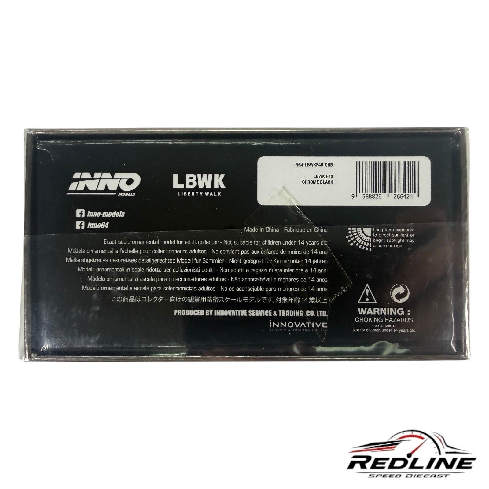 INNO64 Ferrari F40 LBWK Widbody Chrome Black 2023 IN64-LWBKF40 SEALED H15
