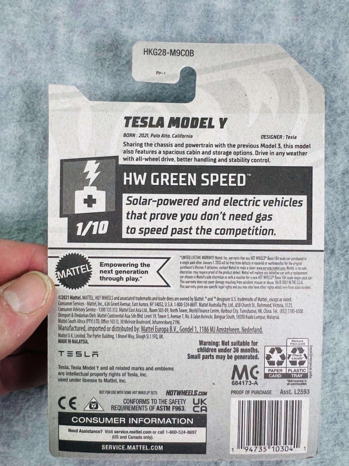 🔥🔥🔥Hotwheels Tesla Model Y White #37 Green Speed H24🔥🔥🔥