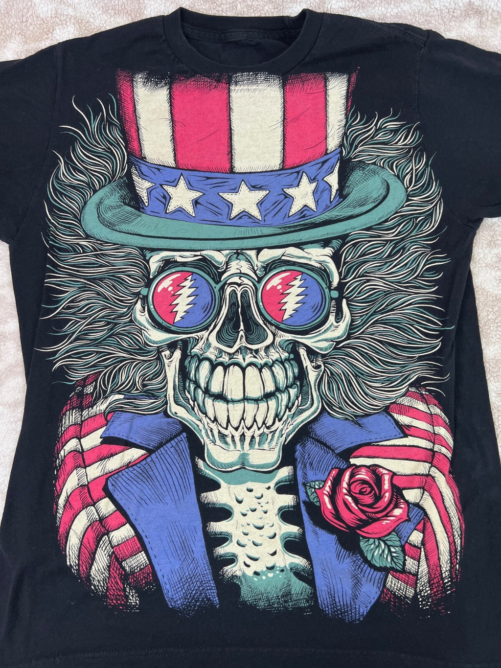 ☮️☮️Grateful Dead USA Skeloton MENS LARGE Classic Rock ☮️☮️