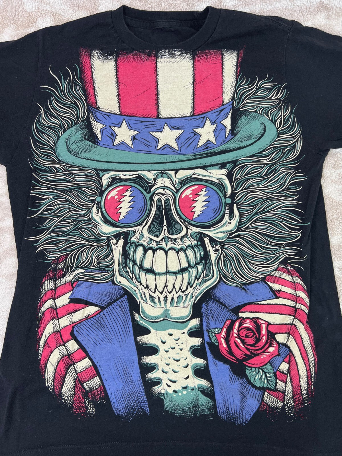 ☮️☮️Grateful Dead USA Skeloton MENS LARGE Classic Rock ☮️☮️