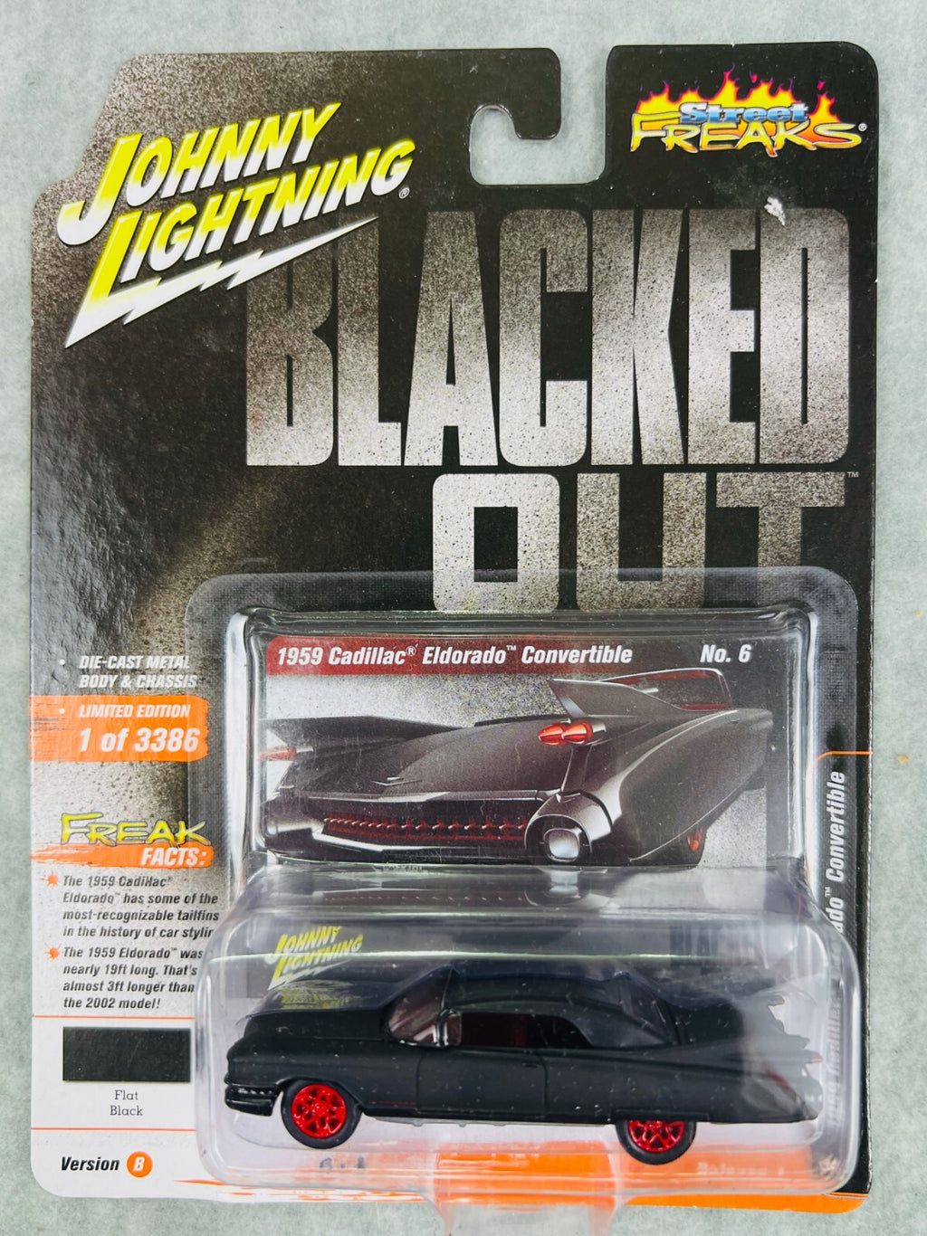 🇺🇸Johnny Lightning 1959 Cadillac Eldorado Convertible Blacked Out H29🇺🇸
