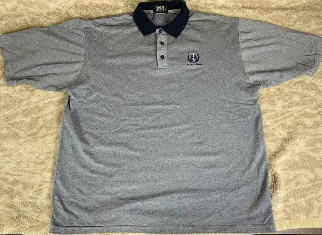***Sport Leisure Australia Golf Polo Mens XXL Blue/White Knit Pattern Kangaroo**