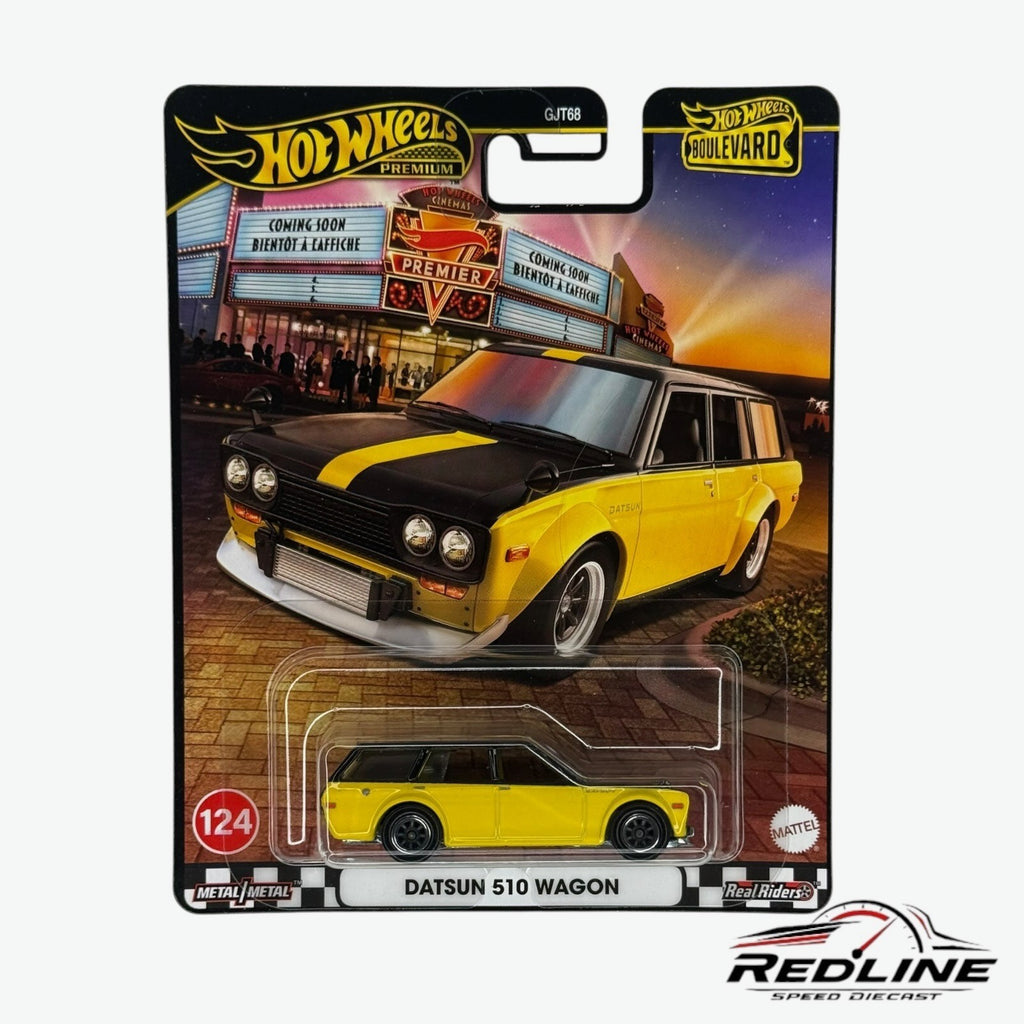 🎌Hot Wheels Premium Boulevard Datsun 510 Wagon #124 Yellow H17🎌