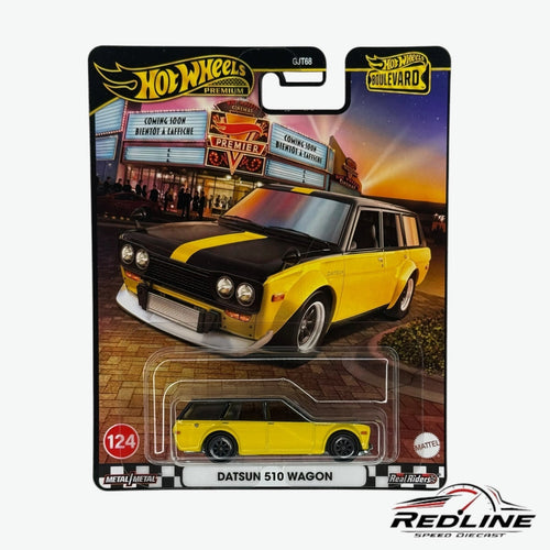 🎌Hot Wheels Premium Boulevard Datsun 510 Wagon #124 Yellow H17🎌