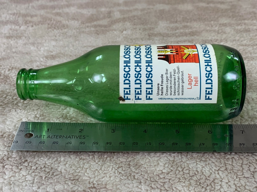 *****Vintage Feldschlosschen  Green Beer Bottle Glass Empty Barware BB01********