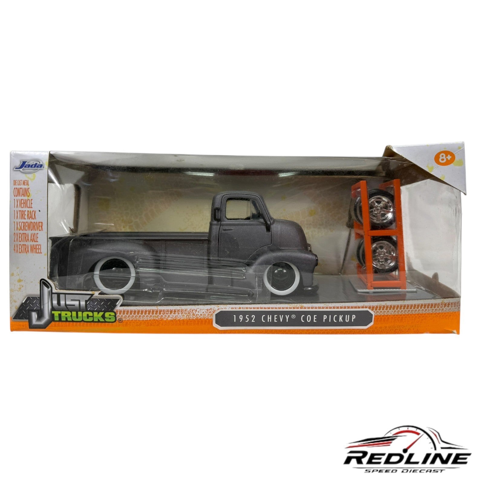🇺🇸Jada Just Trucks 1952 Red Chevy Coe Pickup Grey 1:24🇺🇸