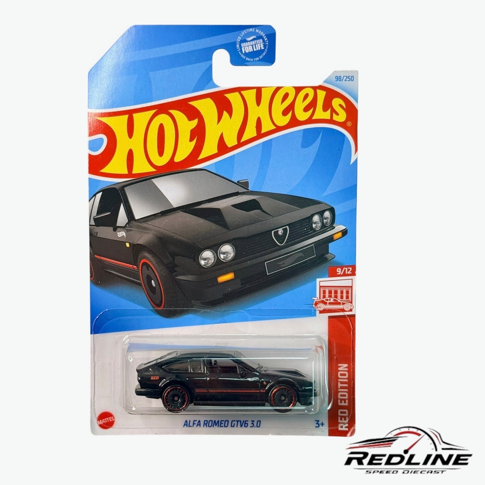 🇮🇹Hot Wheels Alfa Romeo GTV6 3.0 98/250 Black Red Edition H35🇮🇹