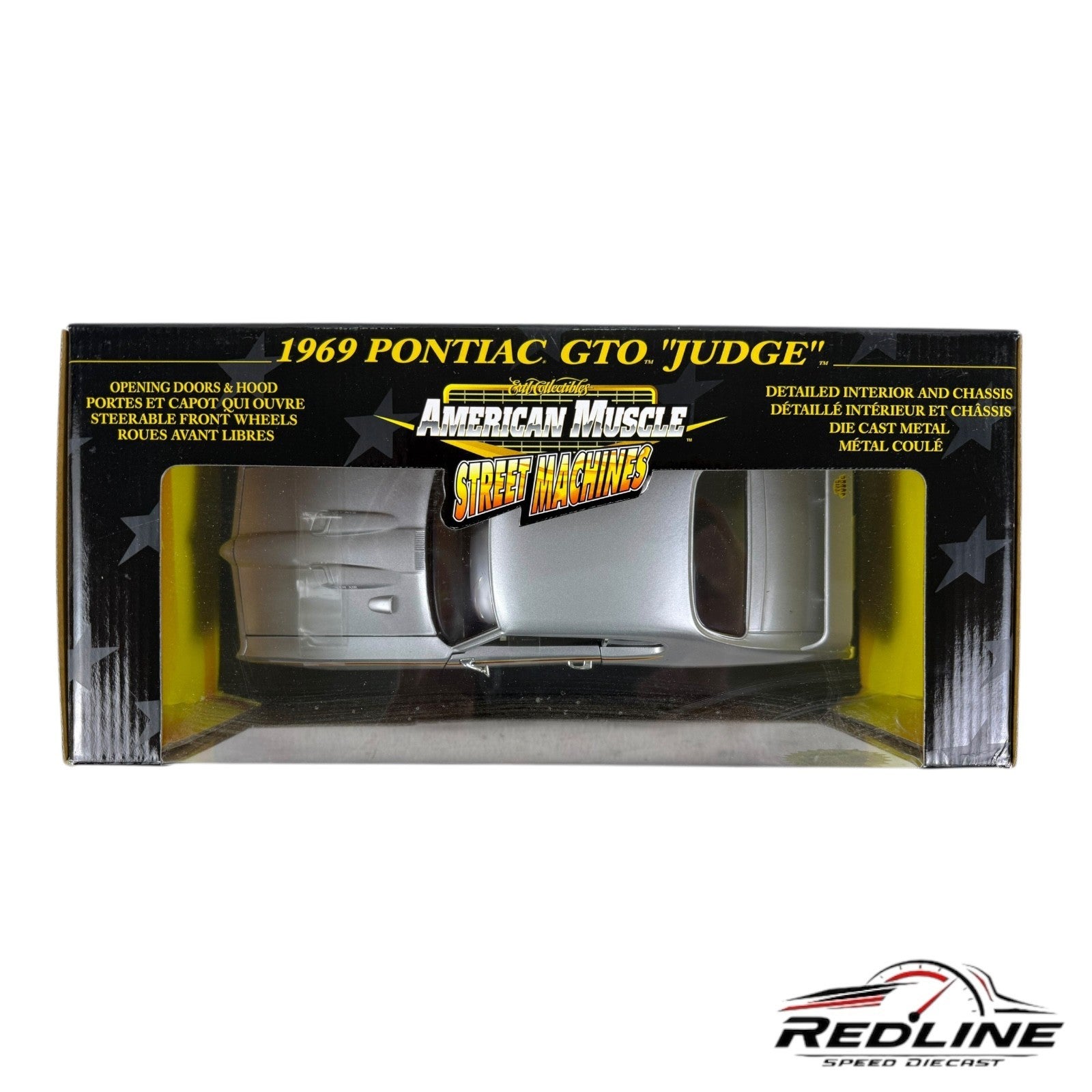 🇺🇸Ertl American Muscle Street Machines 1969 Pontiac GTO Judge Silver 1:18 LN
