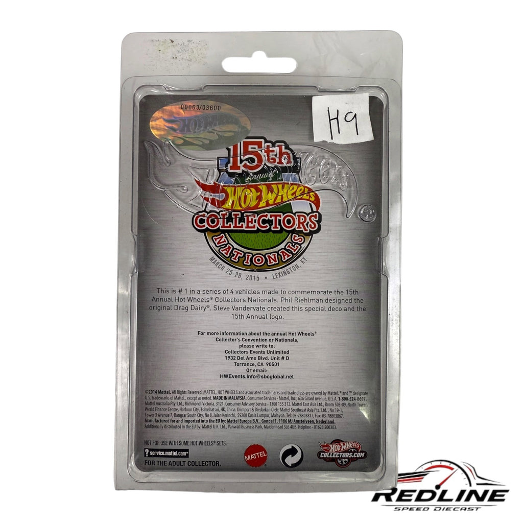 🇺🇸Hot Wheels Lexington Collectors Nationals Drag Dairy Pink 63/3600 H9🇺🇸