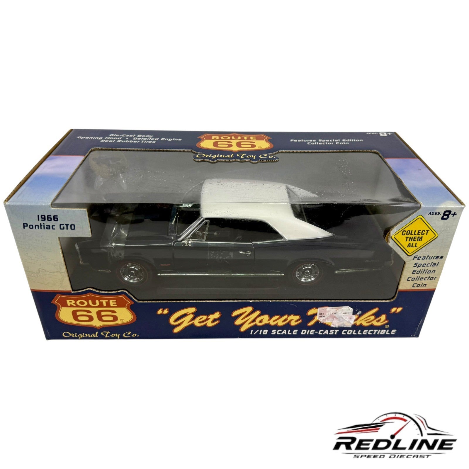 🇺🇸Route 1966 Pontiac GTO Dark Blue 1:18 B3🇺🇸