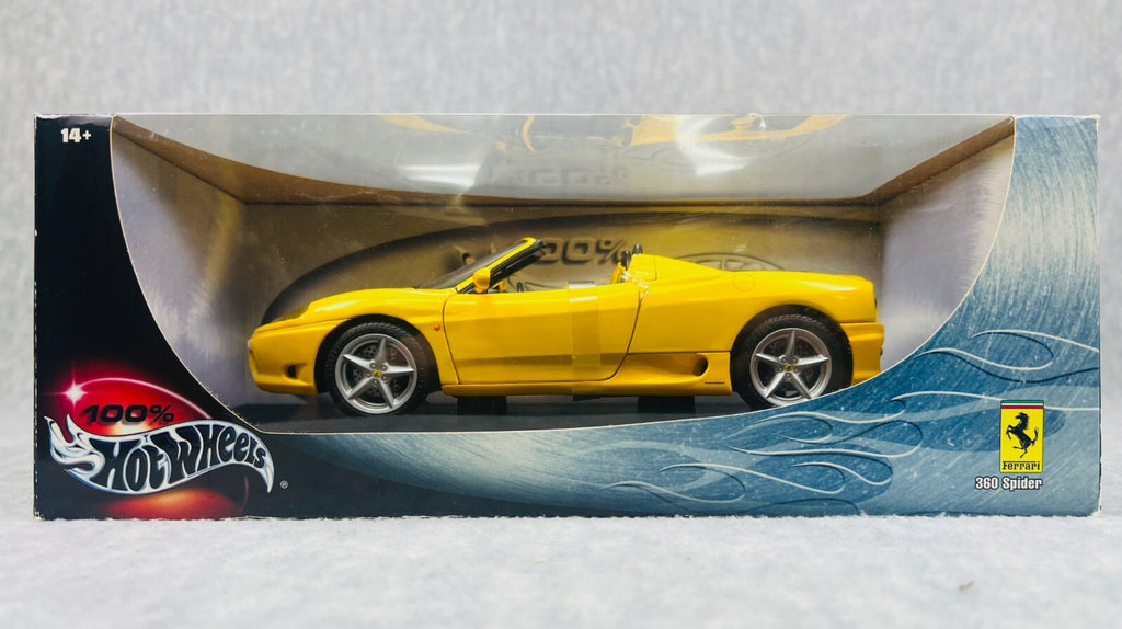 🇮🇹🇮🇹🇮🇹Hot Wheels 100% Ferrari 360 Spider Yellow 1:18 🇮🇹🇮🇹🇮🇹
