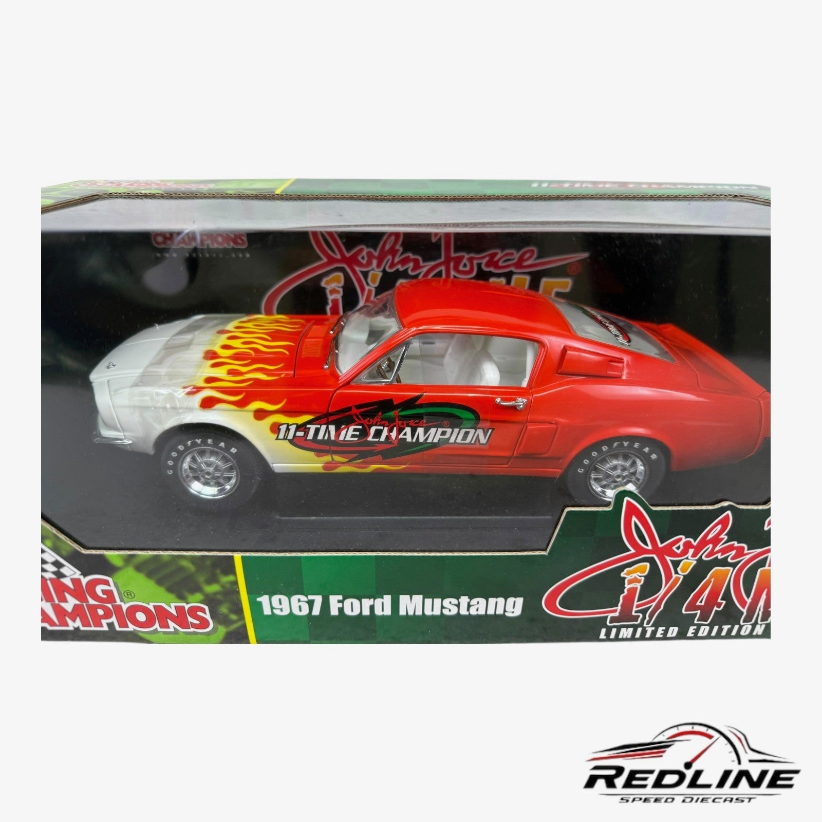 🇺🇸🇺🇸Racing Champions John Force 1967 Ford Mustang 1:18 LN🇺🇸🇺🇸