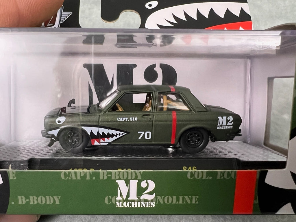 🎌🎌🎌M2 Machines Shark Mouth 1970 Datsun 510 S46 22-42 HW7🎌🎌🎌