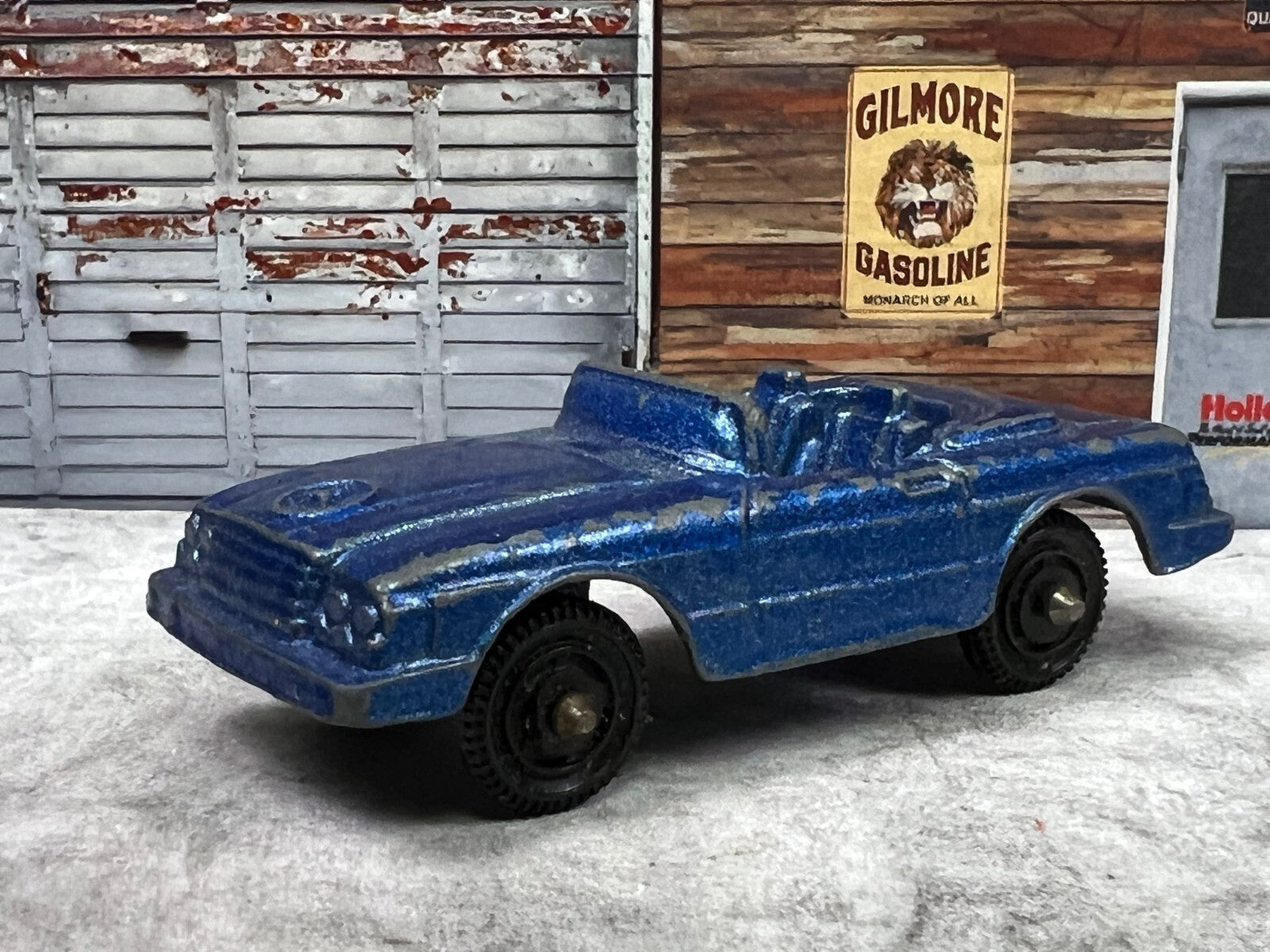 🇩🇪Vintage Tootsie Toy Die Cast Blue Convertible Mercedes Benz Car C8🇩🇪