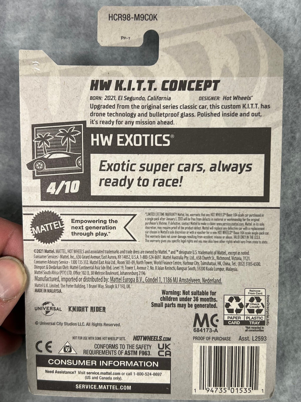 🔥🔥🔥🔥Hot Wheels HW K.I.T.T. Concept  Exotics Series H24🔥🔥🔥🔥