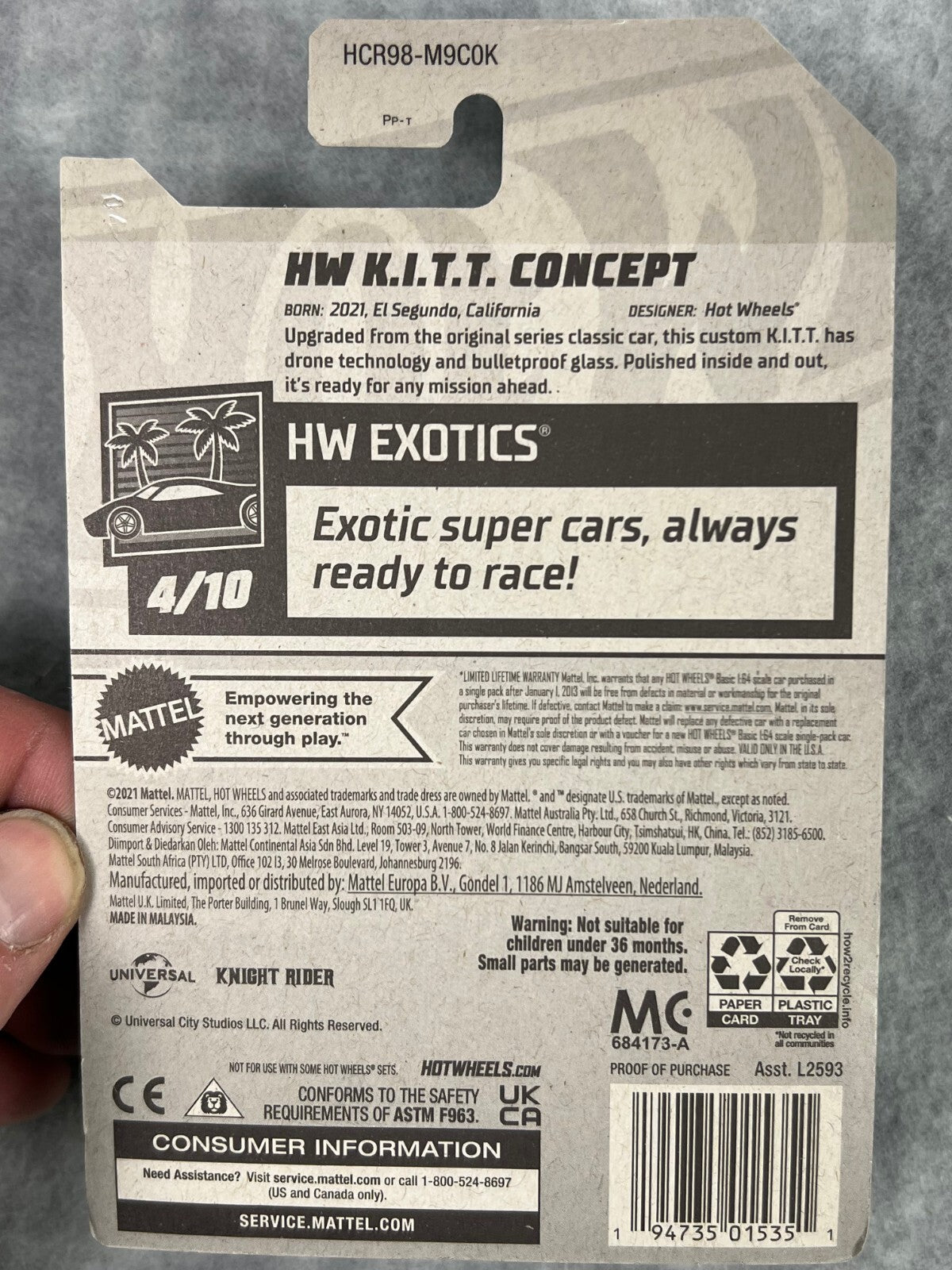 🔥🔥🔥🔥Hot Wheels HW K.I.T.T. Concept  Exotics Series H24🔥🔥🔥🔥