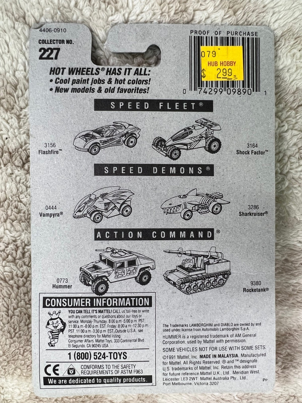 🇮🇹🇮🇹Hot Wheels Blue Card Main Line Lamborghini Diablo  #227  HW18🇮🇹🇮🇹