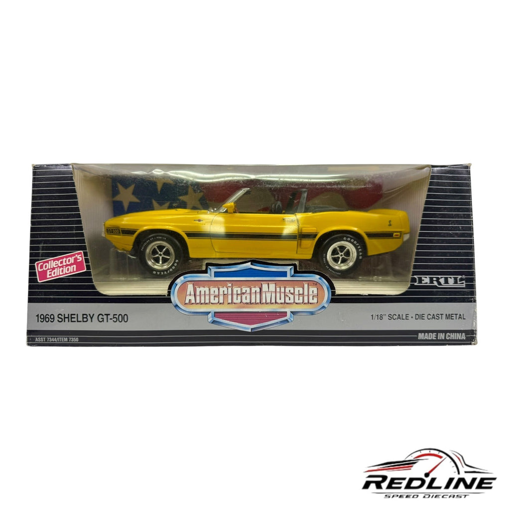 🐎🐎🐎Ertl American Muscle 1969 Shelby GT-500 Yellow 1:18🐎🐎🐎
