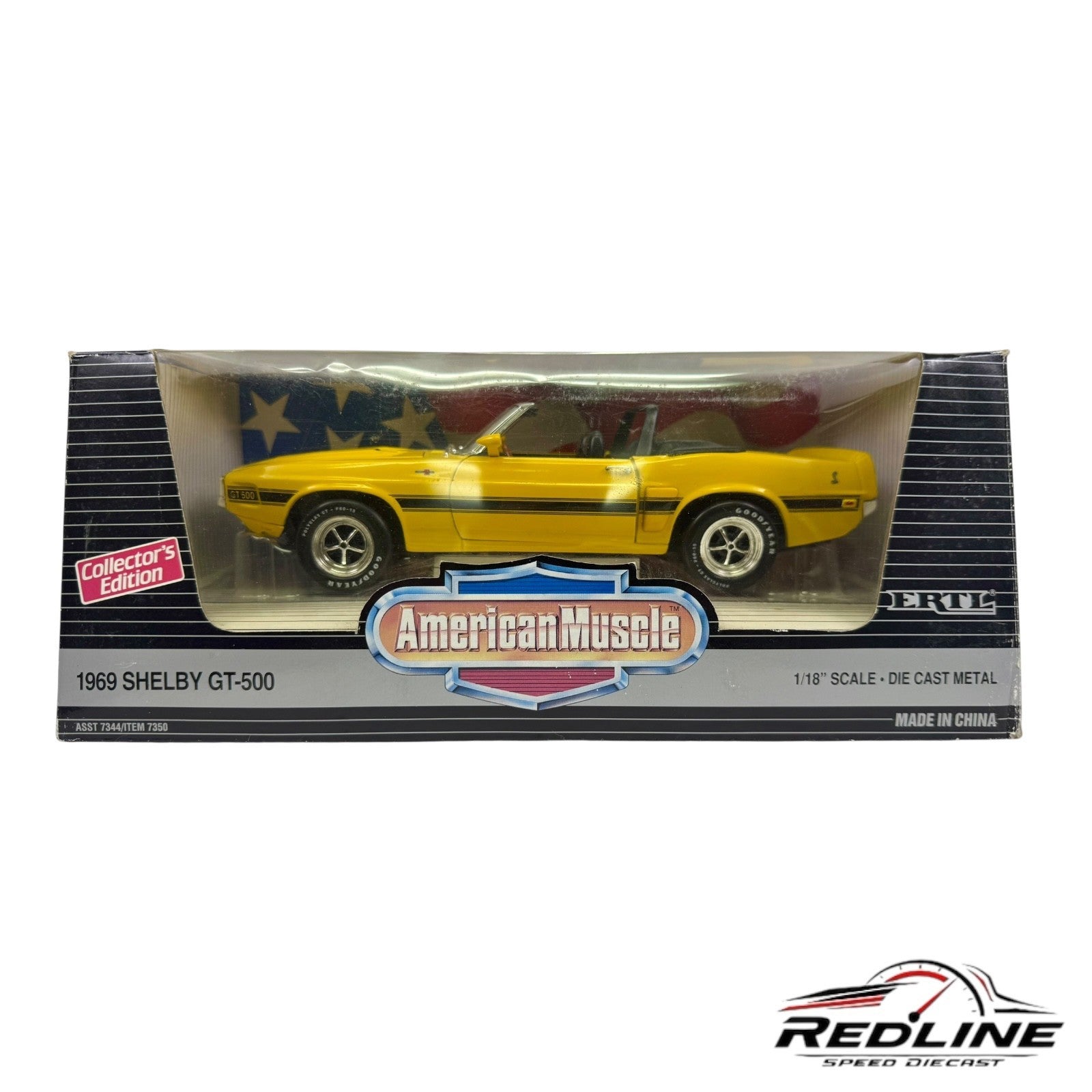 🐎🐎🐎Ertl American Muscle 1969 Shelby GT-500 Yellow 1:18🐎🐎🐎