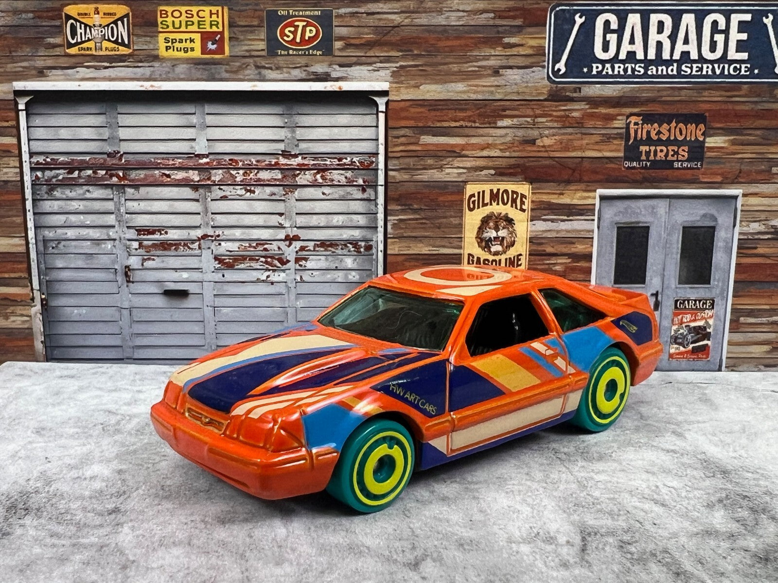 🐎🐎🐎Hot Wheels  HW Art Cars '92 FORD MUSTANG Orange C8🐎🐎🐎