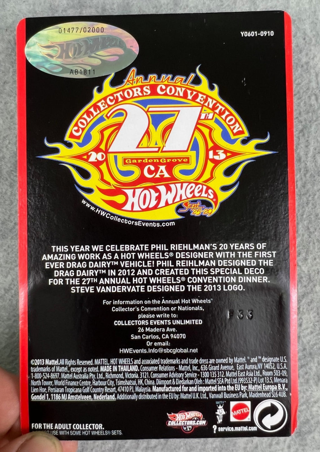 🔥🔥🔥Hot Wheels 27th Annual Collectors Convention Drag Dairy H29🔥🔥🔥