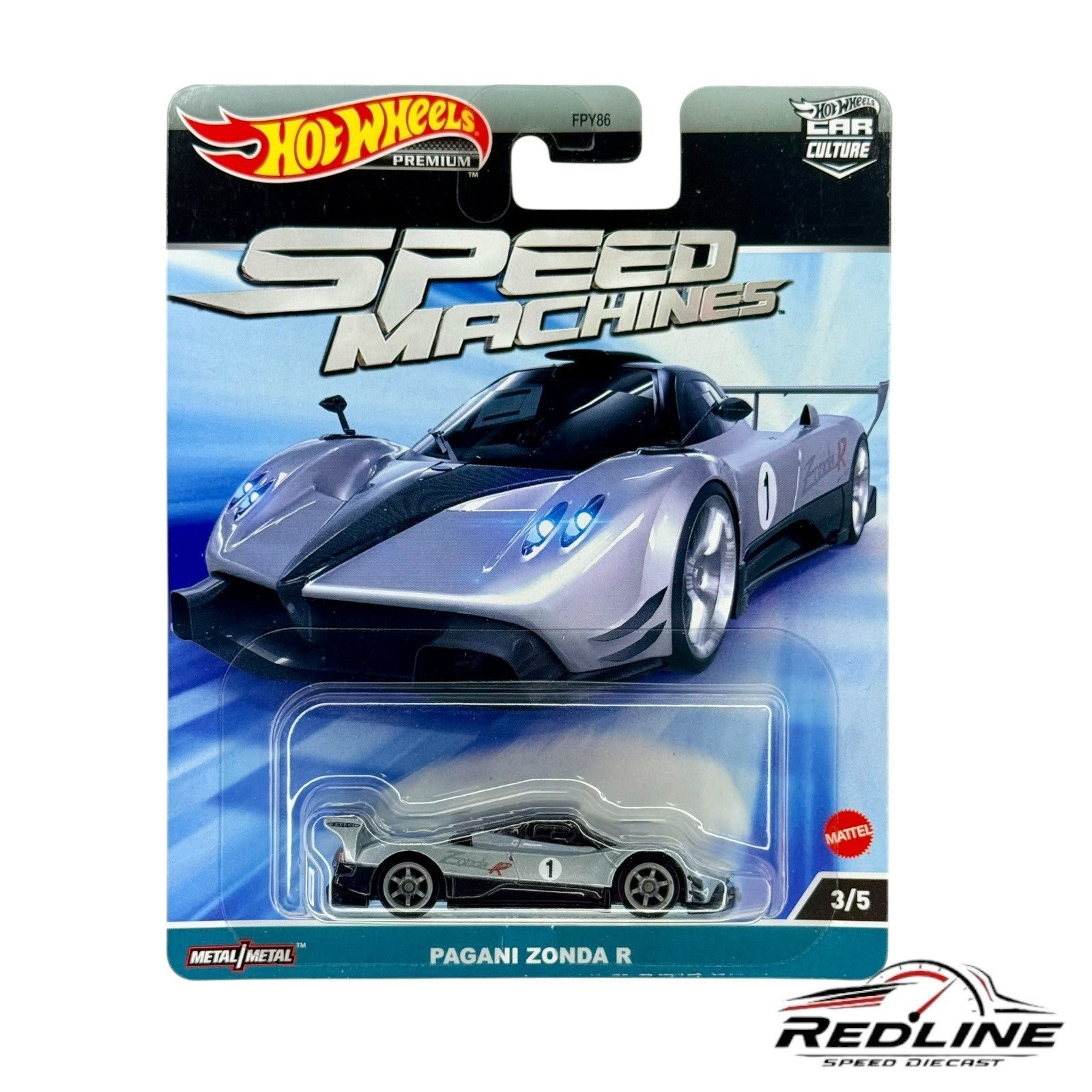 🇮🇹Hot Wheels Speed Machines Pagani Zonda R Silver H17🇮🇹