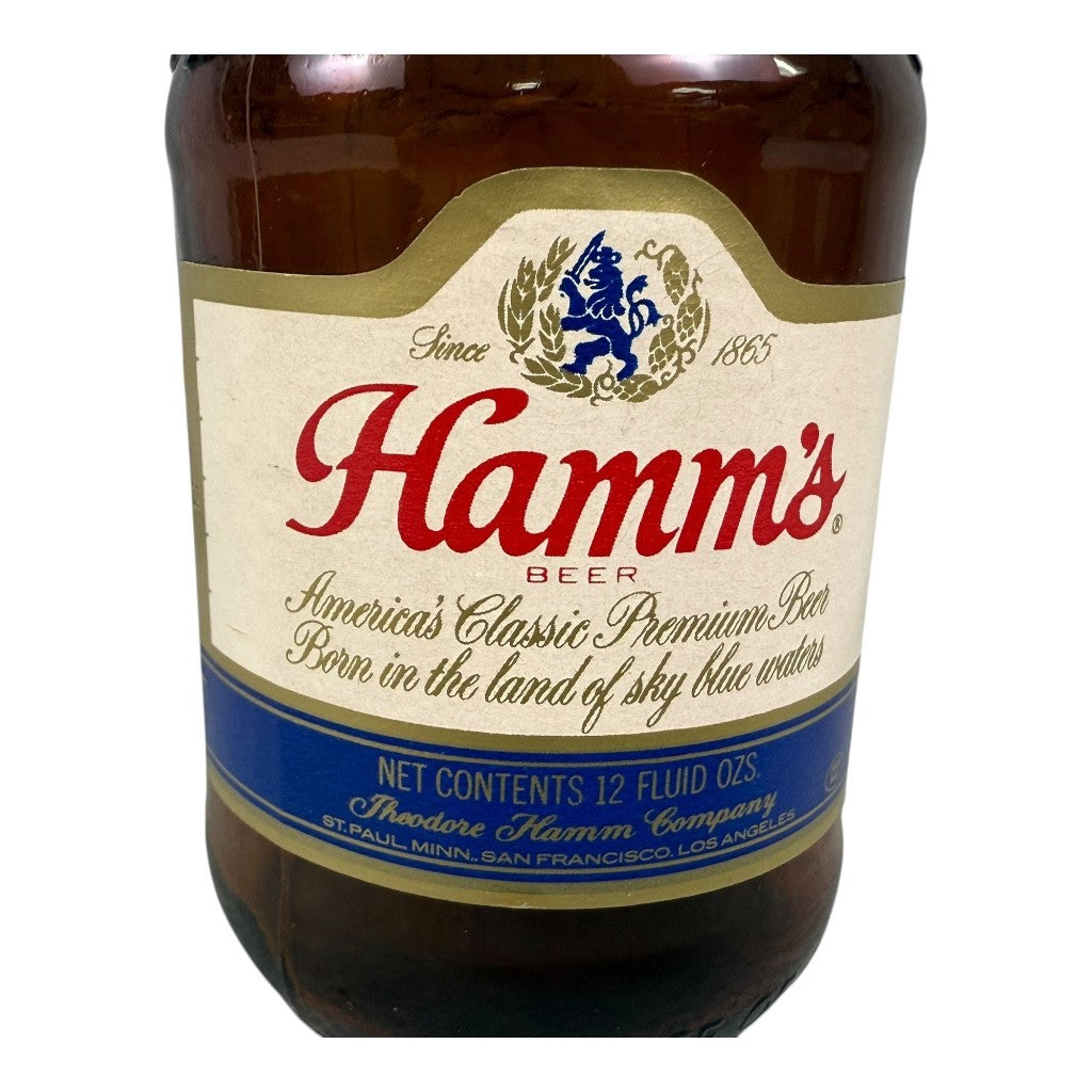 🔥Vintage Hamm's Beer Bottle 7 3/8" High Embossed Design Below Neck Label🔥