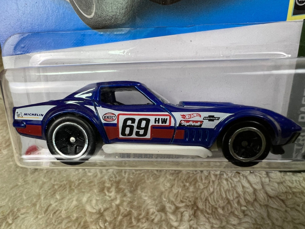 🇺🇸Hot Wheels '69 COPO Corvette Blue Red & White Stripes Retro Racers HW19🇺🇸