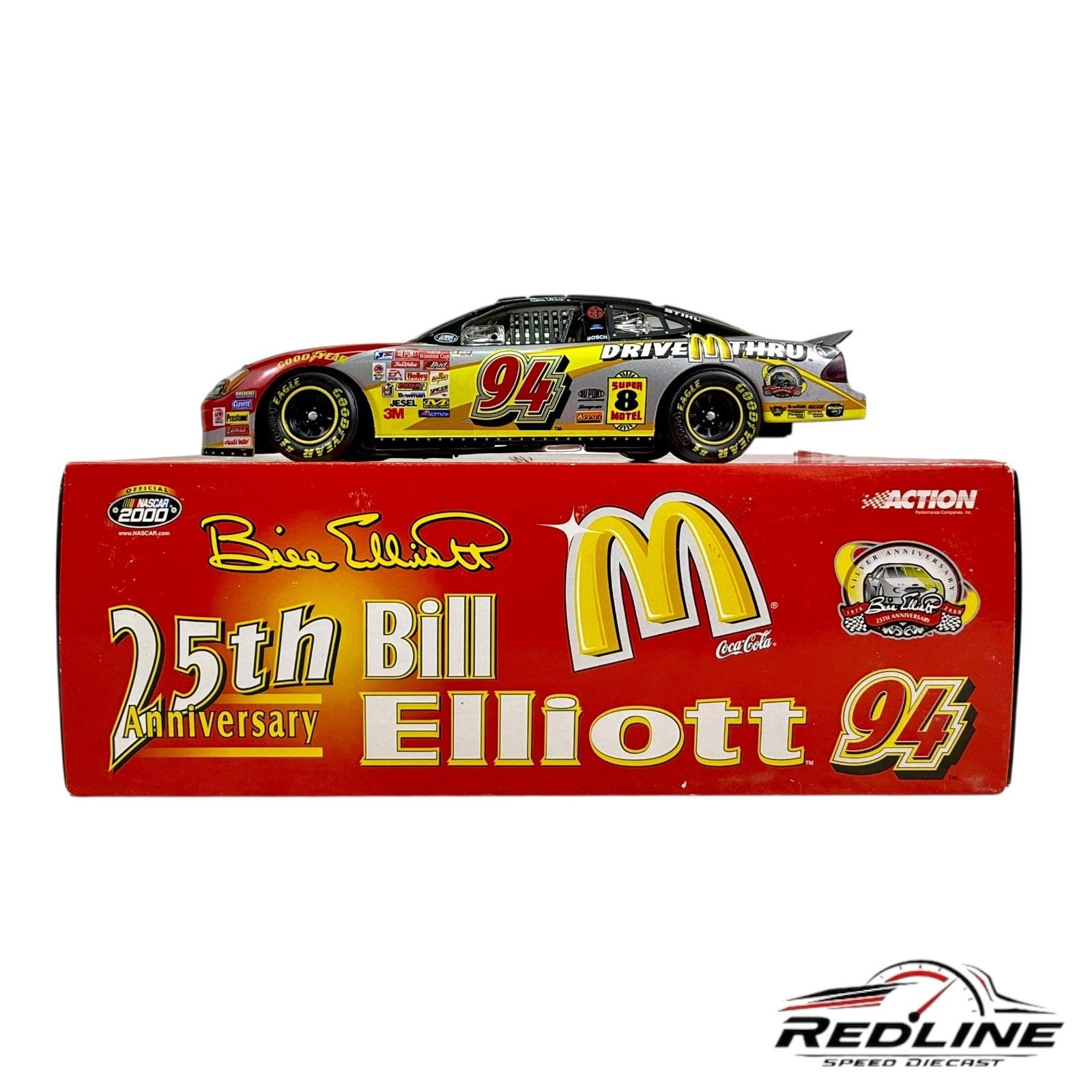🏁Action Nascar Bill Elliott McDonalds 25th Anniversary #94 Ford Taurus 1:24 B1