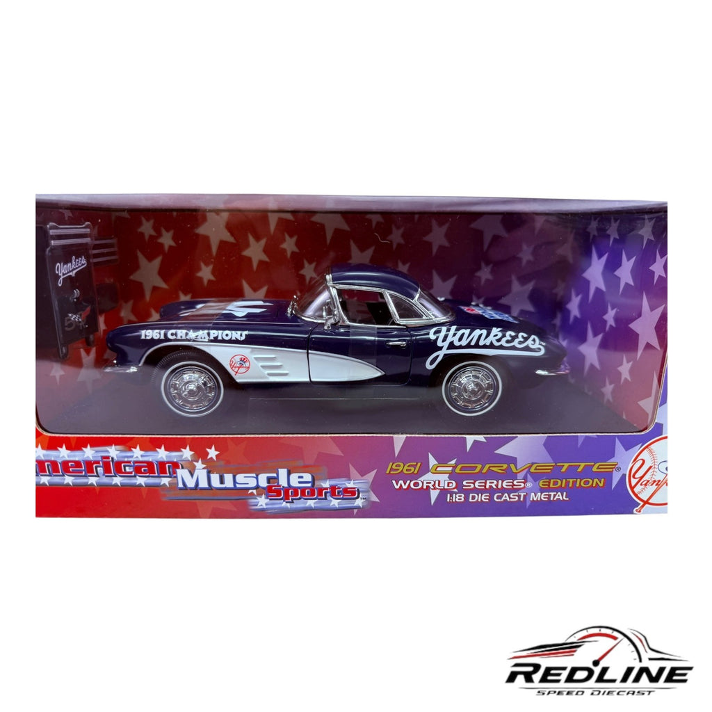 🇺🇸Ertl American Muscle Sports 1961 Corvette Wold Series Edition Yankees TV🇺🇸