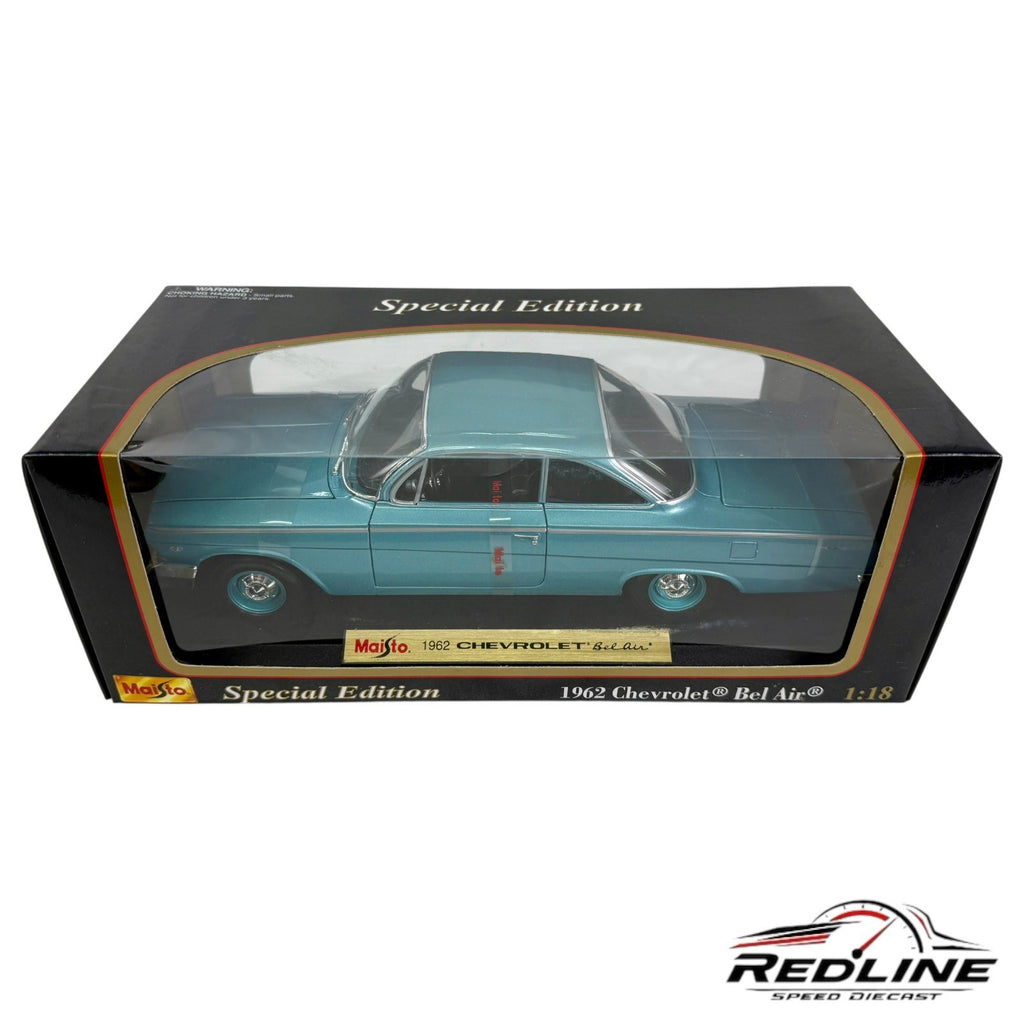 🇺🇸Maisto Special Edition 1962 White Chevrolet Bel Air Blue 1:18 B3🇺🇸