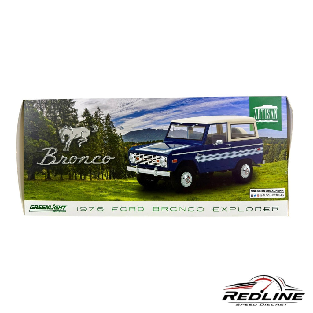 🇺🇸🇺🇸 Greenlight Artisan 1976 Ford Bronco Explorer Blue 1:18 B3🇺🇸🇺🇸