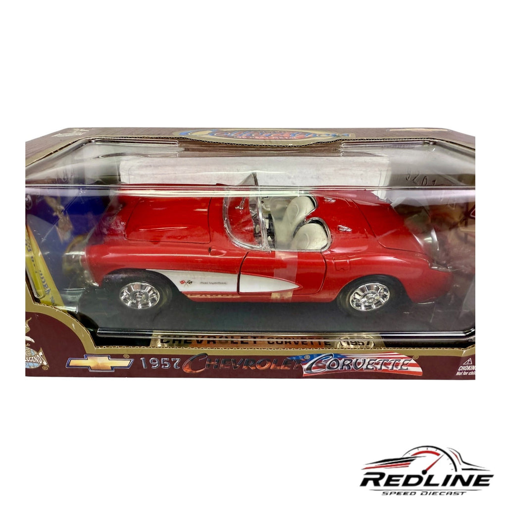 🇺🇸🇺🇸Road Legends 1957 Red Chevrolet Corvette 1:18 Red🇺🇸🇺🇸