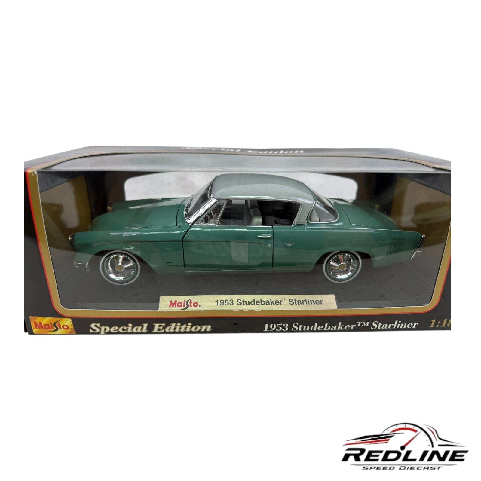 🇺🇸🇺🇸🇺🇸Maisto 1953 Studebaker Starliner Green 1:18 C1🇺🇸🇺🇸🇺🇸