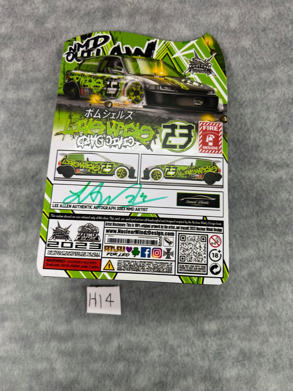 🎌🎌Hot Wheels Nuclear Mindz Designs Honda Civic EF Green H14🎌🎌