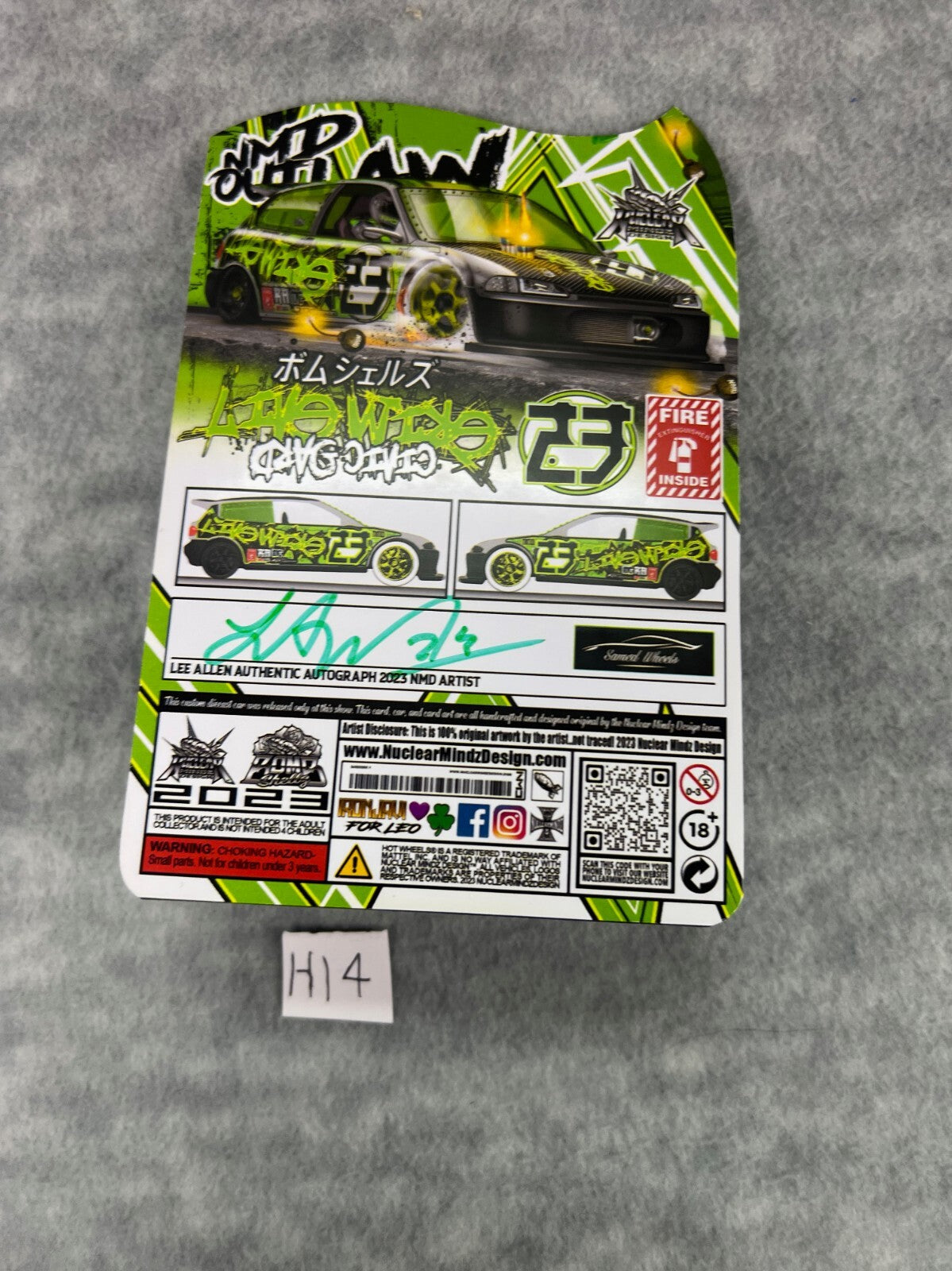 🎌🎌Hot Wheels Nuclear Mindz Designs Honda Civic EF Green H14🎌🎌