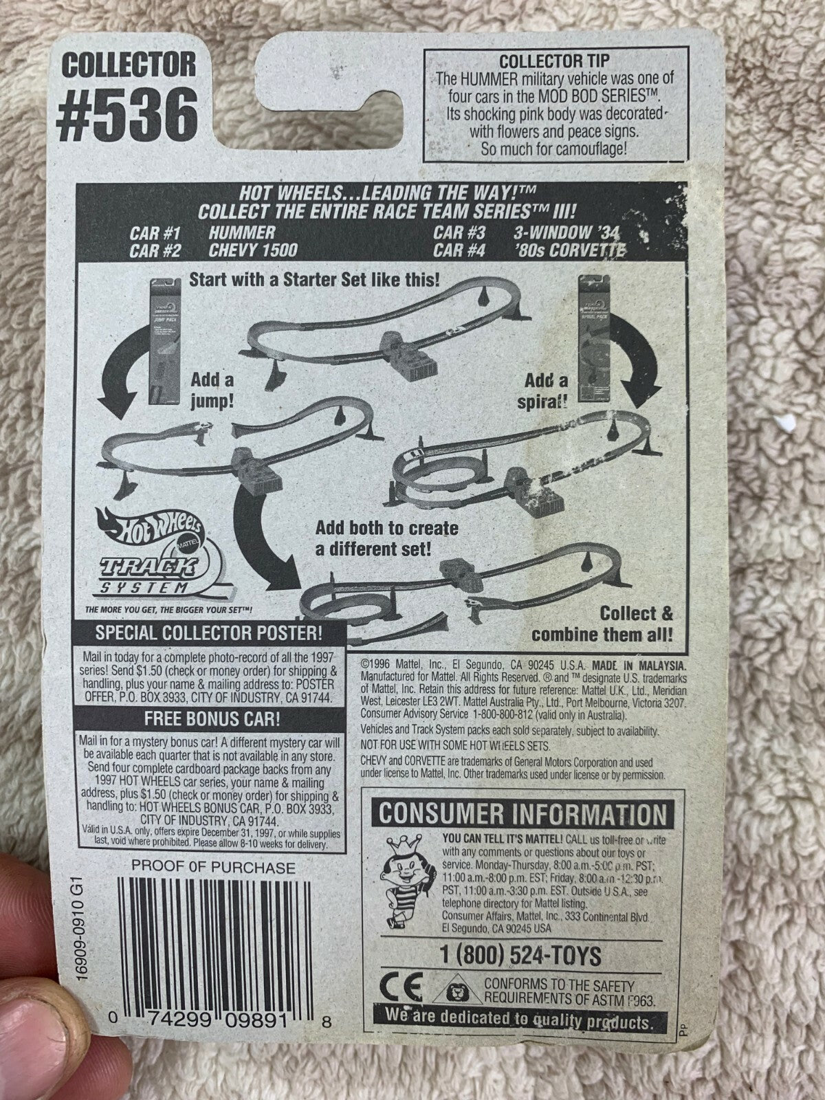*Hot Wheels Race Team Series III 80s Corvette #4 of 4 Collector #536 1996 HWO3**